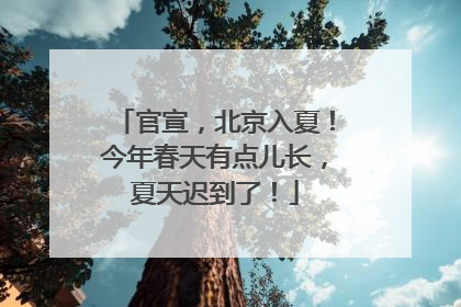 官宣，北京入夏！今年春天有点儿长，夏天迟到了！