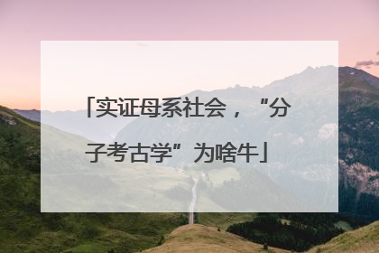 实证母系社会，“分子考古学”为啥牛