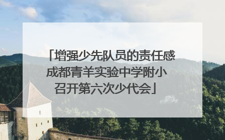 增强少先队员的责任感 成都青羊实验中学附小召开第六次少代会
