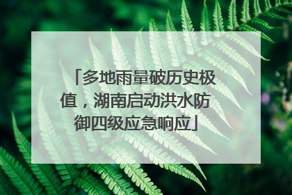 多地雨量破历史极值，湖南启动洪水防御四级应急响应
