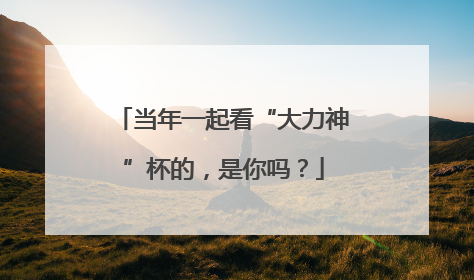 当年一起看“大力神”杯的，是你吗？