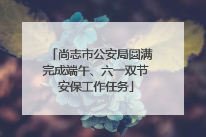 尚志市公安局圆满完成端午、六一双节安保工作任务