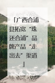 广西合浦县拓宽“珠还合浦”品牌产品“走出去”渠道