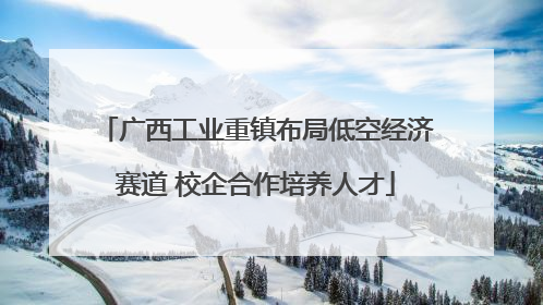广西工业重镇布局低空经济赛道 校企合作培养人才