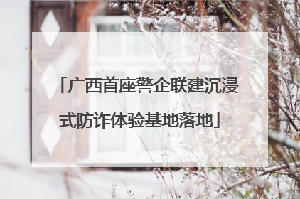 广西首座警企联建沉浸式防诈体验基地落地