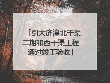 引大济湟北干渠二期和西干渠工程通过竣工验收