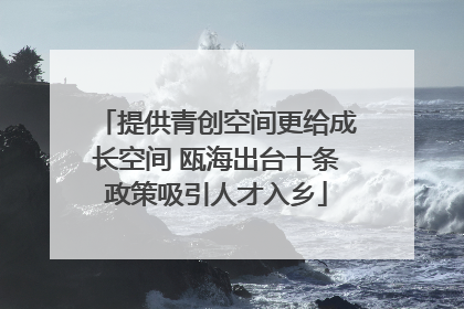提供青创空间更给成长空间 瓯海出台十条政策吸引人才入乡