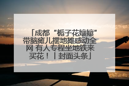 成都“栀子花孃孃”带脑瘫儿摆地摊感动全网 有人专程坐地铁来买花！丨封面头条