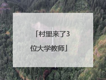 村里来了3位大学教师