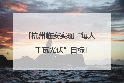 杭州临安实现“每人一千瓦光伏”目标