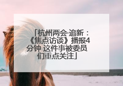 杭州两会·追新：《焦点访谈》播报4分钟 这件事被委员们重点关注