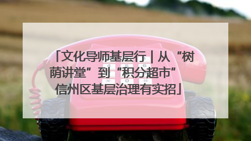 文化导师基层行｜从“树荫讲堂”到“积分超市” 信州区基层治理有实招