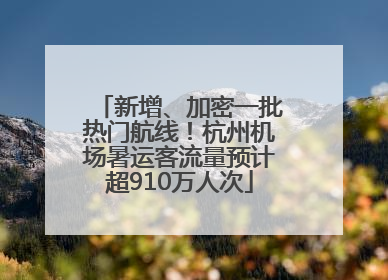 新增、加密一批热门航线！杭州机场暑运客流量预计超910万人次