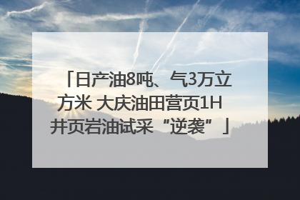 日产油8吨、气3万立方米 大庆油田营页1H井页岩油试采“逆袭”