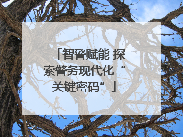 智警赋能 探索警务现代化“关键密码”