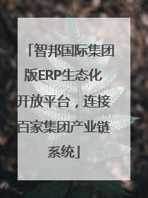 智邦国际集团版ERP生态化开放平台，连接百家集团产业链系统