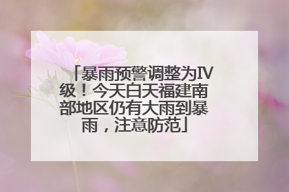 暴雨预警调整为Ⅳ级！今天白天福建南部地区仍有大雨到暴雨，注意防范