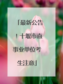 最新公告！十堰市直事业单位考生注意