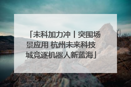 未科加力冲丨突围场景应用 杭州未来科技城竞逐机器人新蓝海