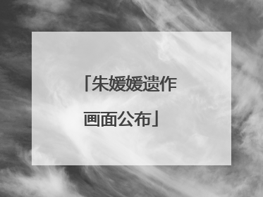 朱媛媛遗作画面公布