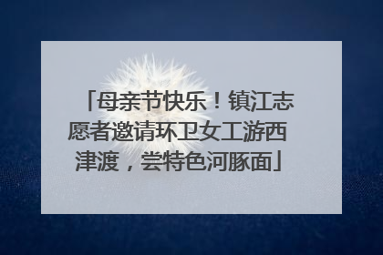 母亲节快乐！镇江志愿者邀请环卫女工游西津渡，尝特色河豚面