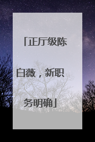 正厅级陈白薇，新职务明确