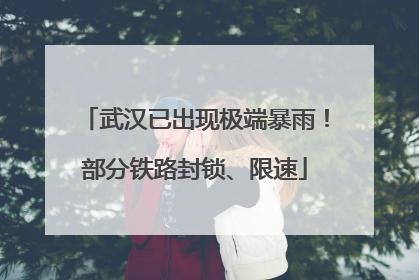 武汉已出现极端暴雨！部分铁路封锁、限速