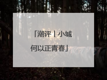 潮评丨小城何以正青春