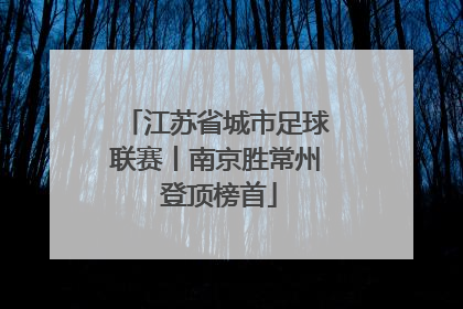 江苏省城市足球联赛丨南京胜常州 登顶榜首