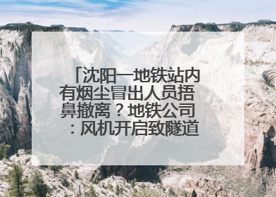 沈阳一地铁站内有烟尘冒出人员捂鼻撤离？地铁公司：风机开启致隧道灰尘飘散至站内