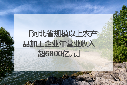 河北省规模以上农产品加工企业年营业收入超6800亿元