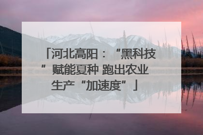 河北高阳：“黑科技”赋能夏种 跑出农业生产“加速度”