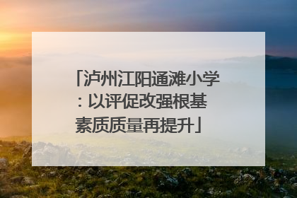 泸州江阳通滩小学：以评促改强根基 素质质量再提升