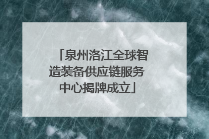 泉州洛江全球智造装备供应链服务中心揭牌成立