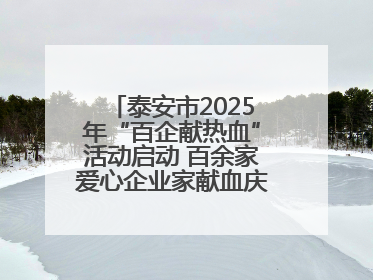 泰安市2025年“百企献热血”活动启动 百余家爱心企业家献血庆祝世界献血者日