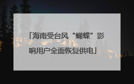 海南受台风“蝴蝶”影响用户全面恢复供电