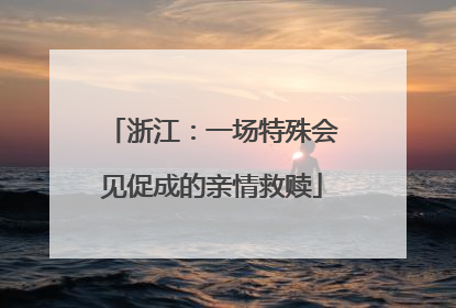 浙江：一场特殊会见促成的亲情救赎