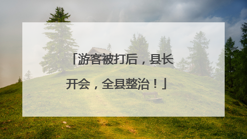 游客被打后，县长开会，全县整治！