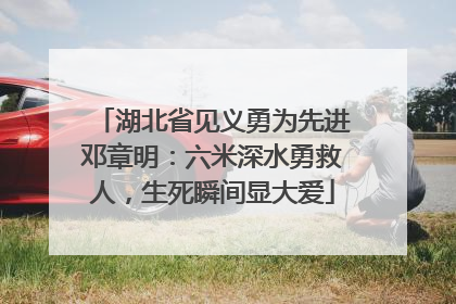 湖北省见义勇为先进邓章明：六米深水勇救人，生死瞬间显大爱