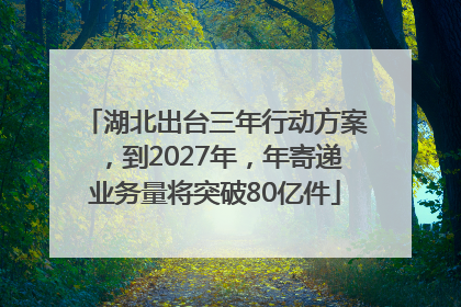 湖北出台三年行动方案，到2027年，年寄递业务量将突破80亿件