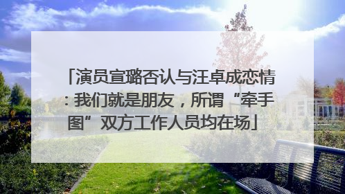 演员宣璐否认与汪卓成恋情：我们就是朋友，所谓“牵手图”双方工作人员均在场