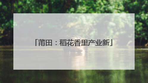 莆田：稻花香里产业新