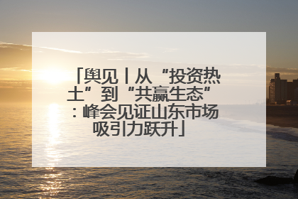 舆见丨从“投资热土”到“共赢生态”：峰会见证山东市场吸引力跃升