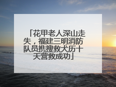 花甲老人深山走失，福建三明消防队员携搜救犬历十天营救成功