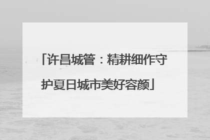 许昌城管：精耕细作守护夏日城市美好容颜