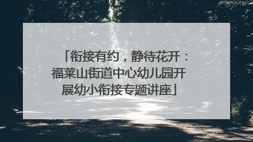 衔接有约，静待花开：福莱山街道中心幼儿园开展幼小衔接专题讲座
