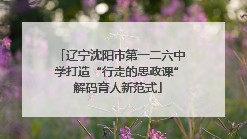 辽宁沈阳市第一二六中学打造“行走的思政课” 解码育人新范式