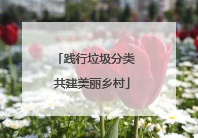 践行垃圾分类 共建美丽乡村