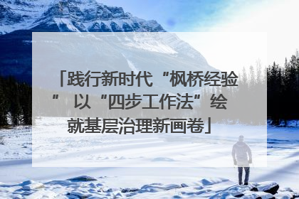 践行新时代“枫桥经验” 以“四步工作法”绘就基层治理新画卷