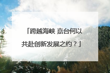 跨越海峡 嘉台何以共赴创新发展之约？